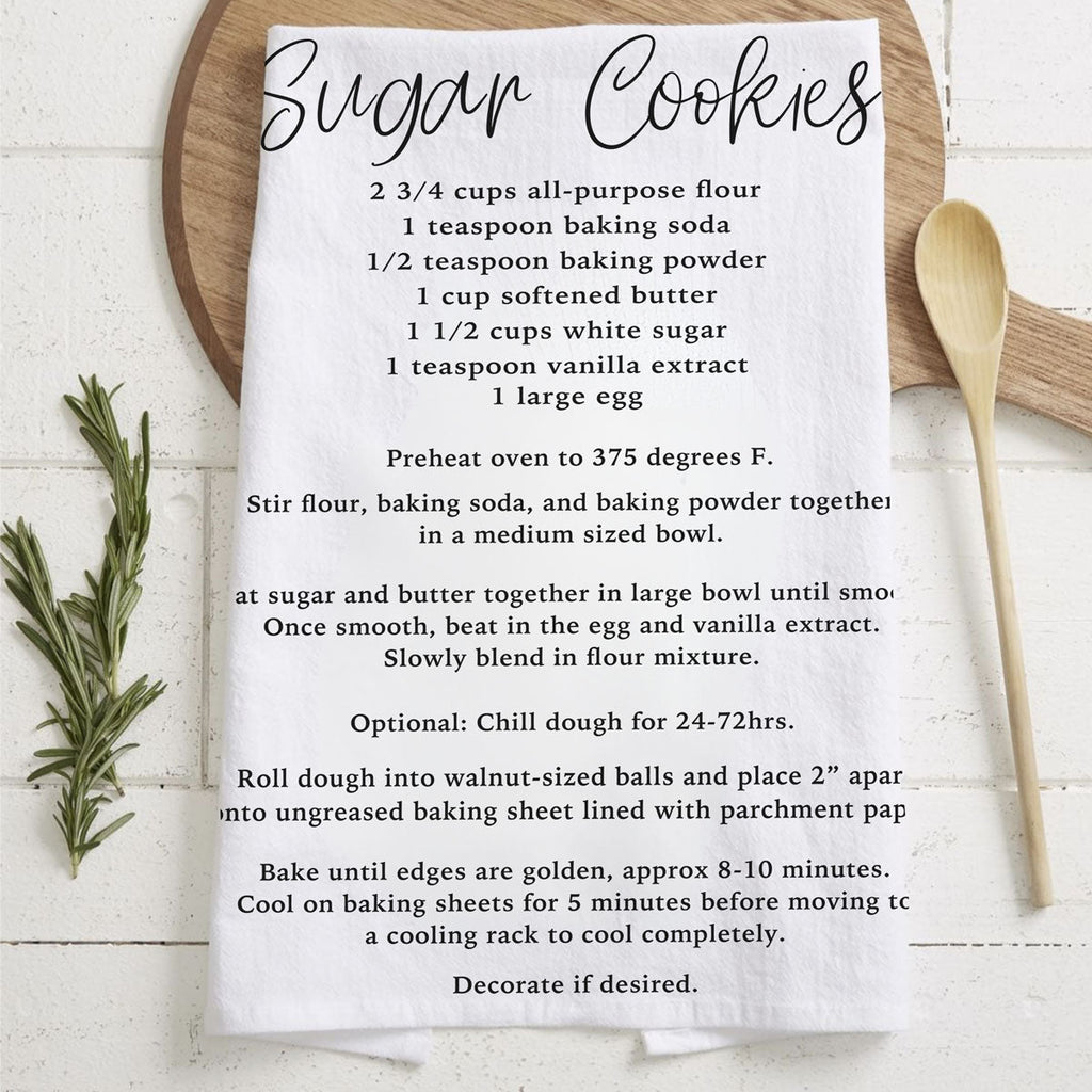 Gingerbread & Sugar Cookie Recipe Kitchen Towel