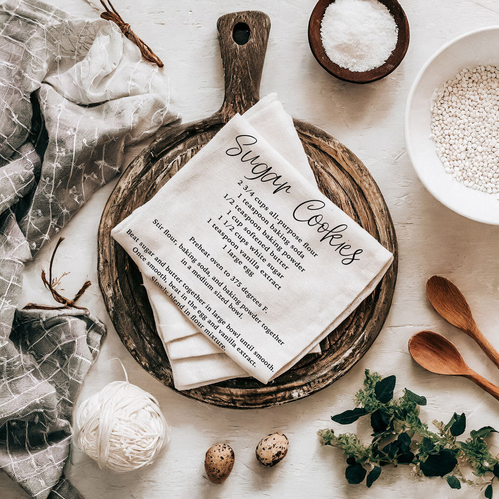 Gingerbread & Sugar Cookie Recipe Kitchen Towel