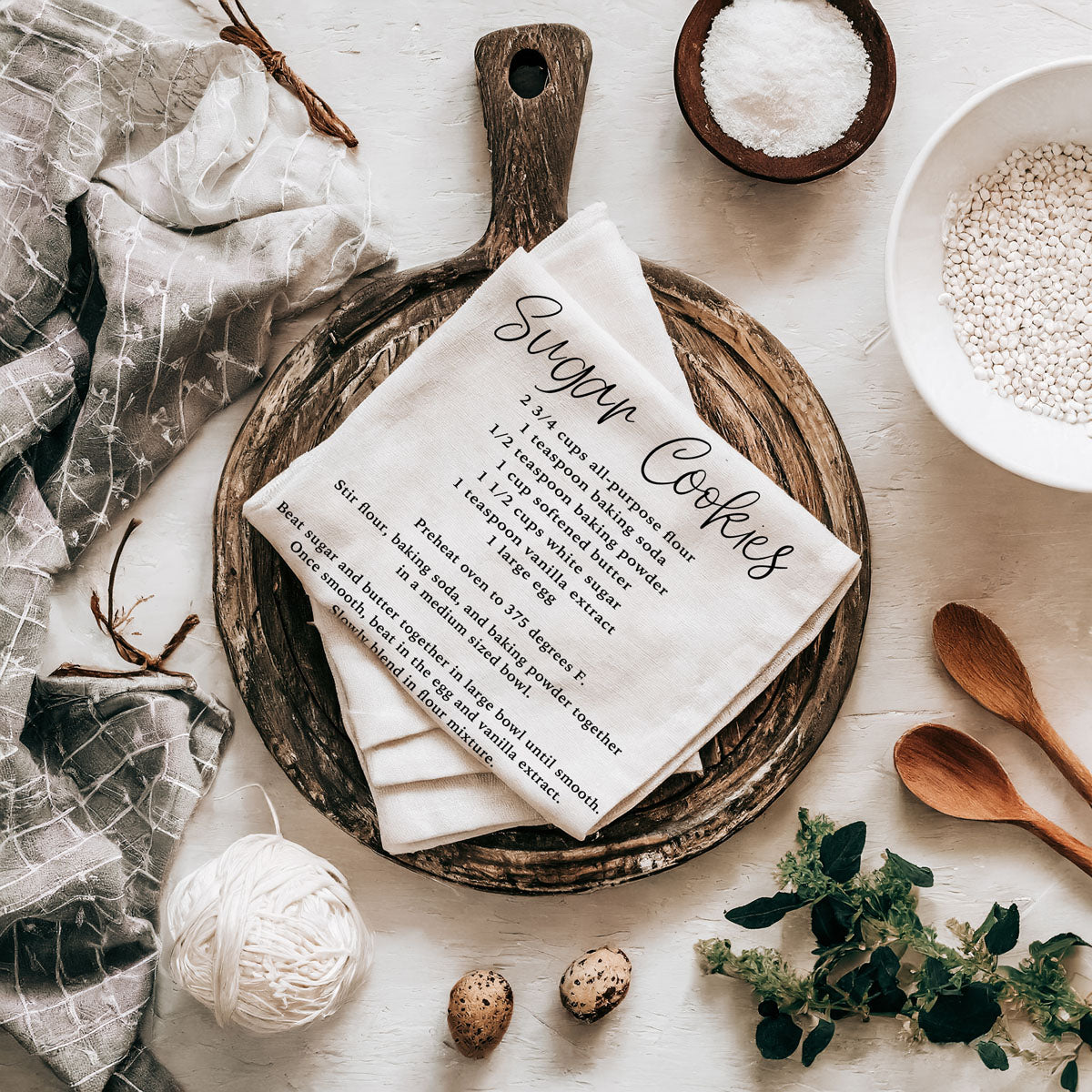 Gingerbread & Sugar Cookie Recipe Kitchen Towel