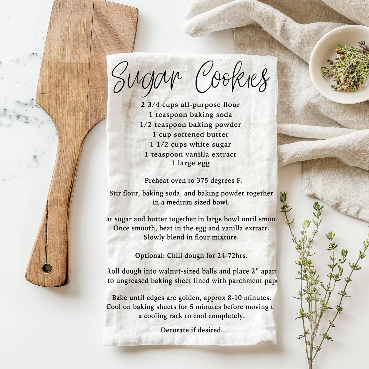 Gingerbread & Sugar Cookie Recipe Kitchen Towel