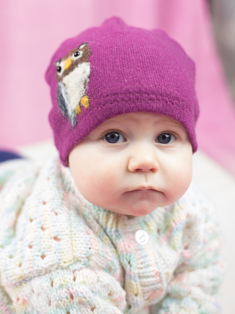 Owl Cashmere Hat - Baby — Select Your Color
