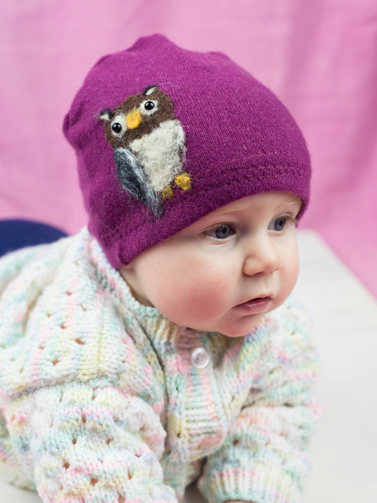 Owl Cashmere Hat - Baby — Select Your Color