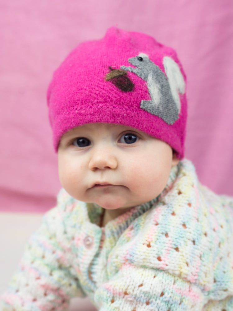 Squirrel Cashmere Hat - Baby — Select Your Color