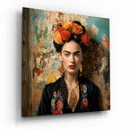 Folk Art Floral Portrait Glass Wall Art|| Designer Collection