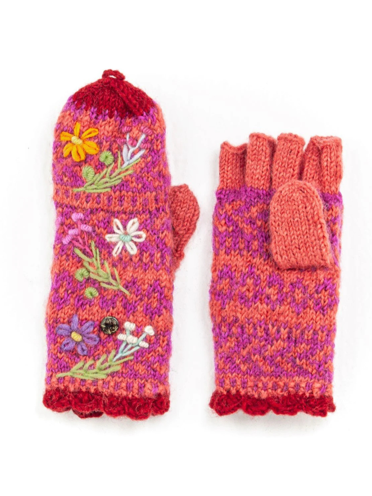 Sadie Wool Knit Finger Mittens — Select Your Color