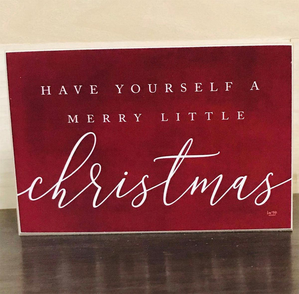 Wooden "Have Yourself a Merry Little Christmas" Decorative Block Sign
