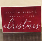 Wooden "Have Yourself a Merry Little Christmas" Decorative Block Sign