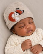 Sleeping Fox Cashmere Hat - Newborn — Select Your Color