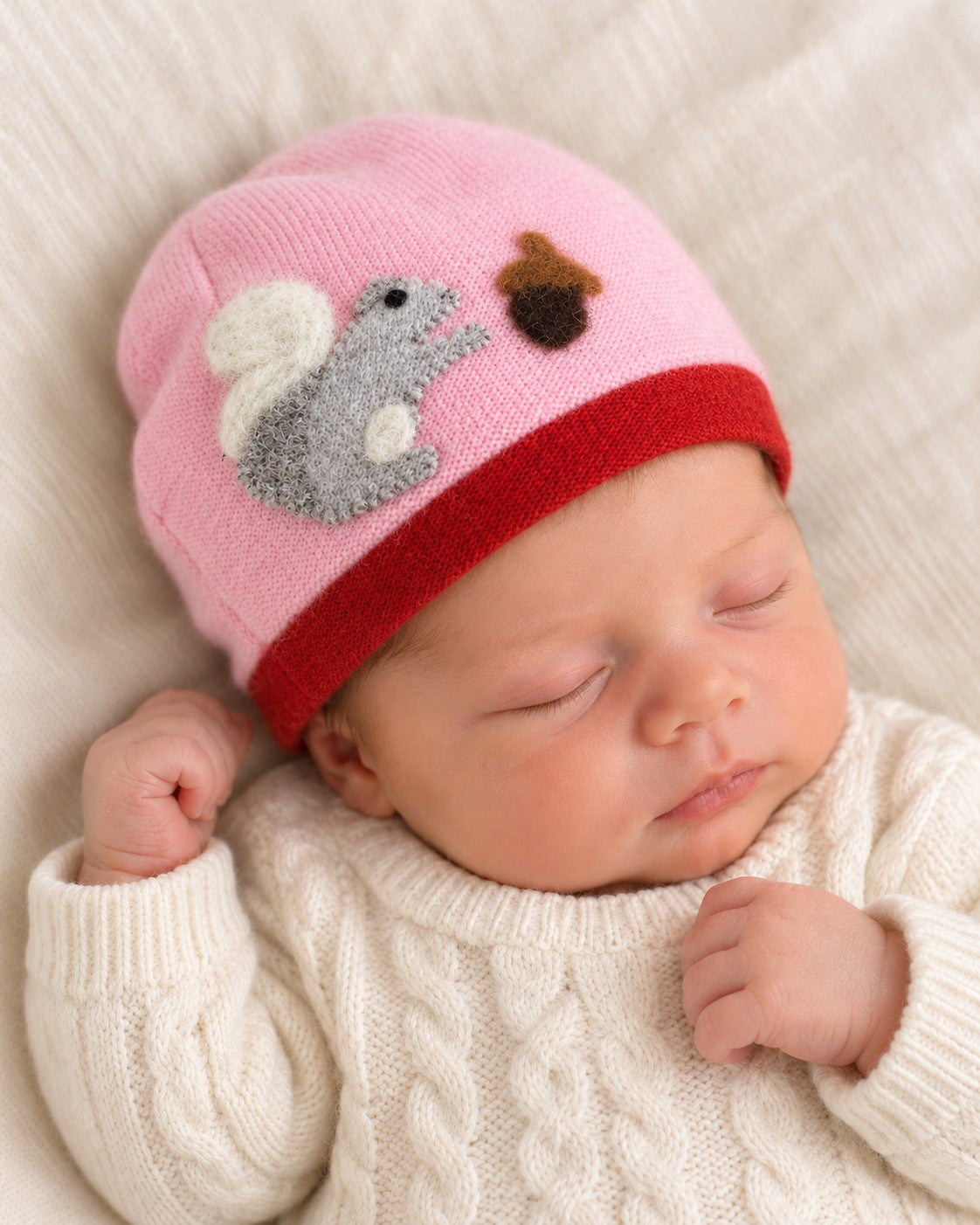 Squirrel Cashmere Hat - Newborn — Select Your Color