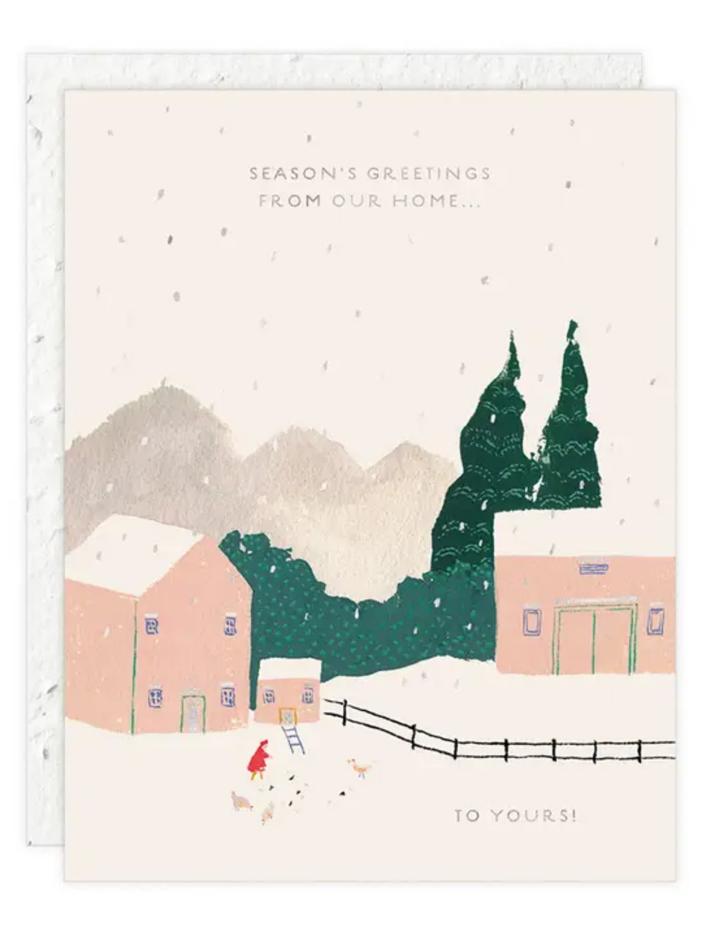Snow Chickens - Seeded Holiday Card with PLANTABLE seed paper envelope