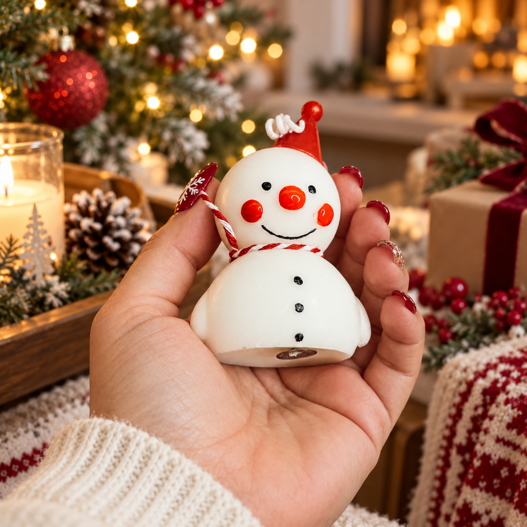 Snowman Shaped Mini Candle