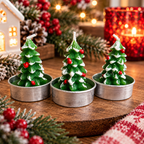 Mini Tree Shaped Unscented Candles - 3 pack