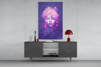 Purple Bubble Crown Sleeping Muse Glass Wall Art