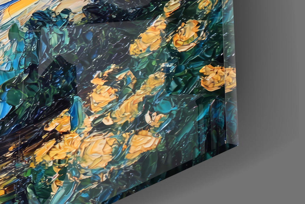 Starry Night Review Glass Wall Art || Designer Collection