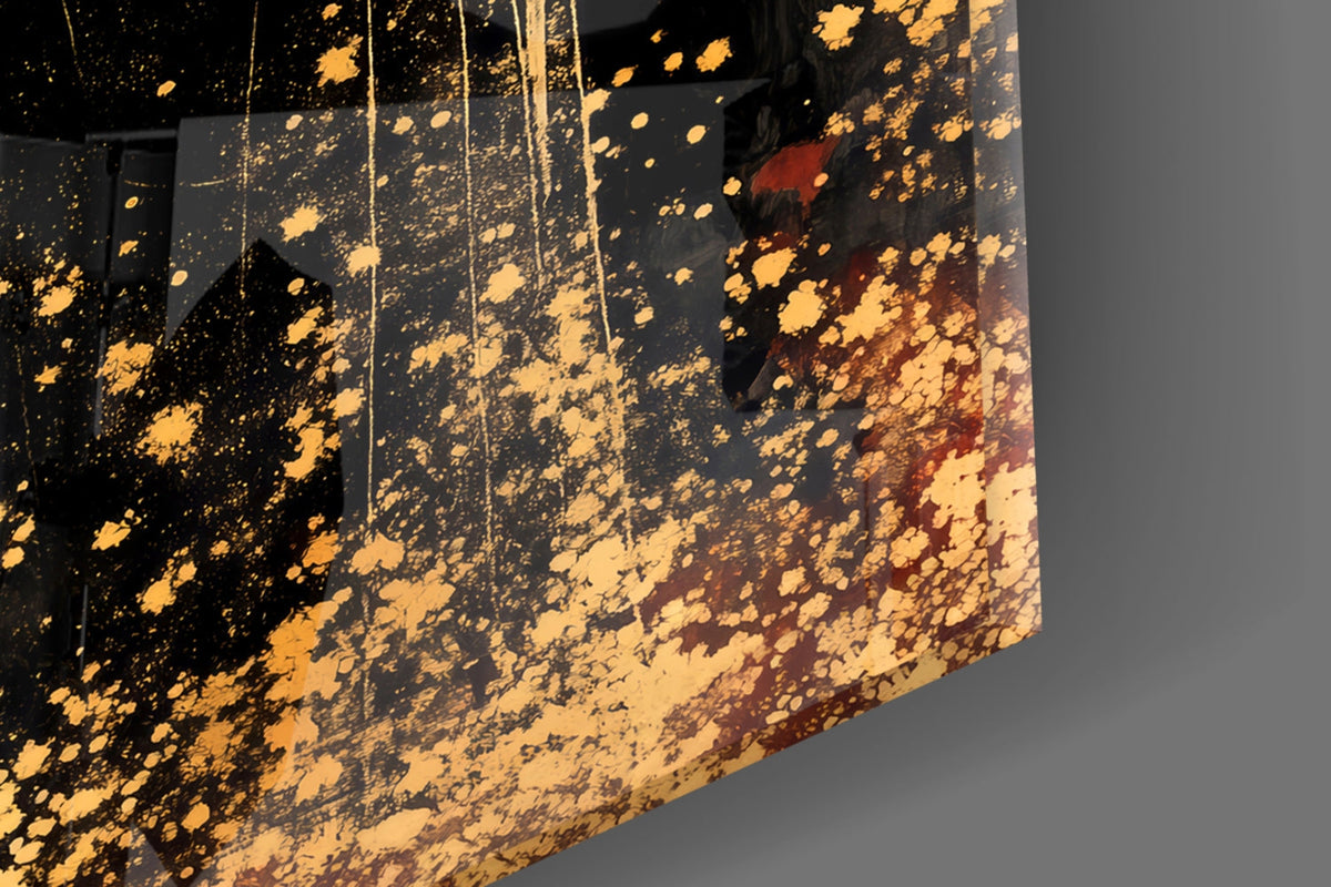 Golden Prayers of Mary Glass Wall Art || Designer Collection