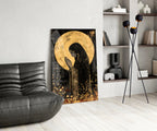 Golden Prayers of Mary Glass Wall Art || Designer Collection
