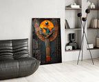 Winged God Glass Wall Art || Designer Collection
