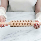 Handmade Wooden Embossed Christmas Rolling Pin Set — Select Your Style & Size