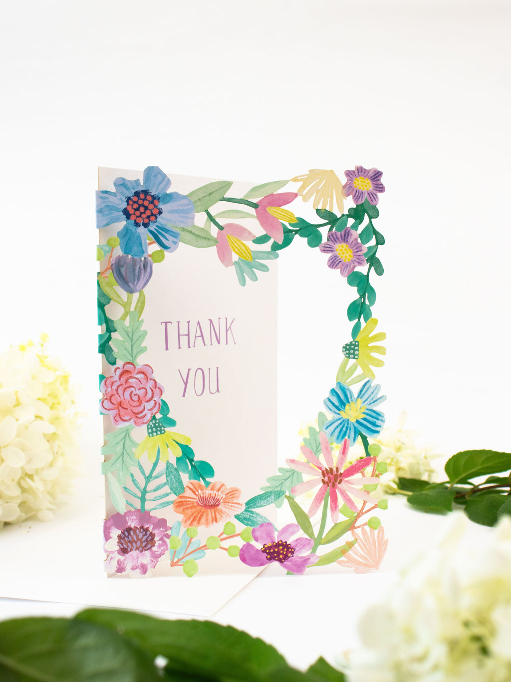 Thank You Flower Heart Lasercut Card