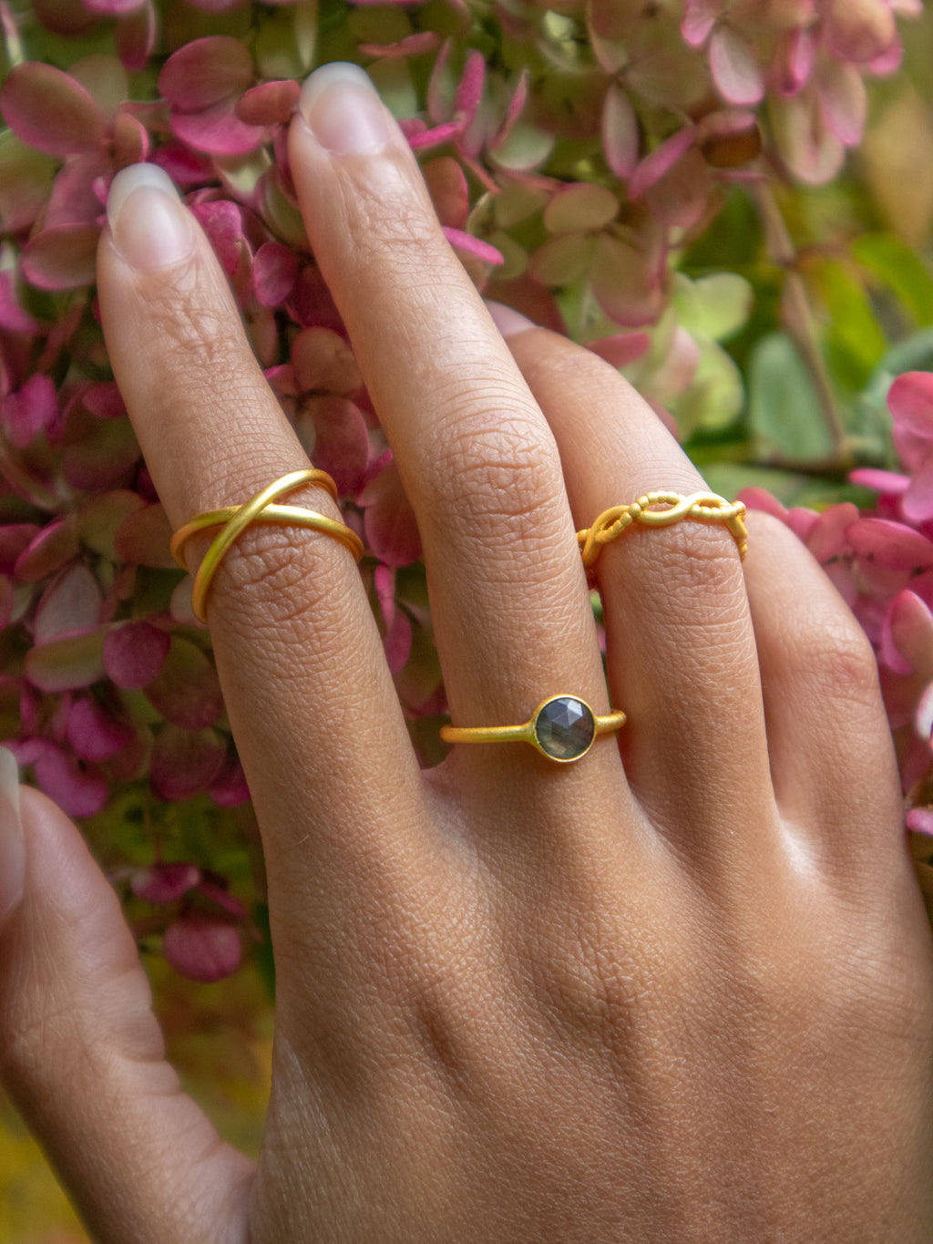 Mini Pebble Ring - Gold — Select Your Gemstone & Size