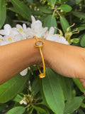 Three Gems Gold Bangle — Select Your Gemstone