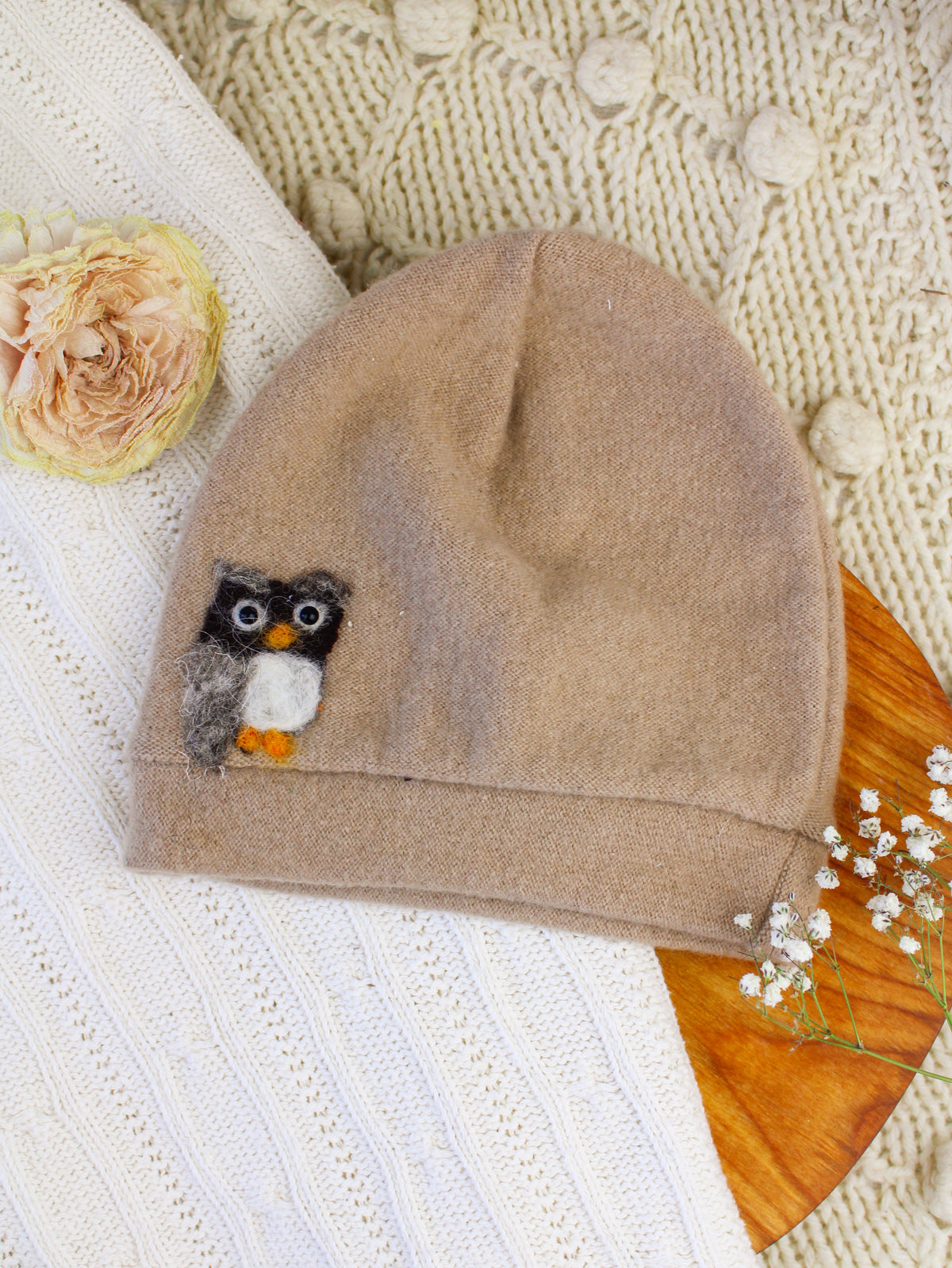 Owl Cashmere Hat - Toddler — Select Your Color