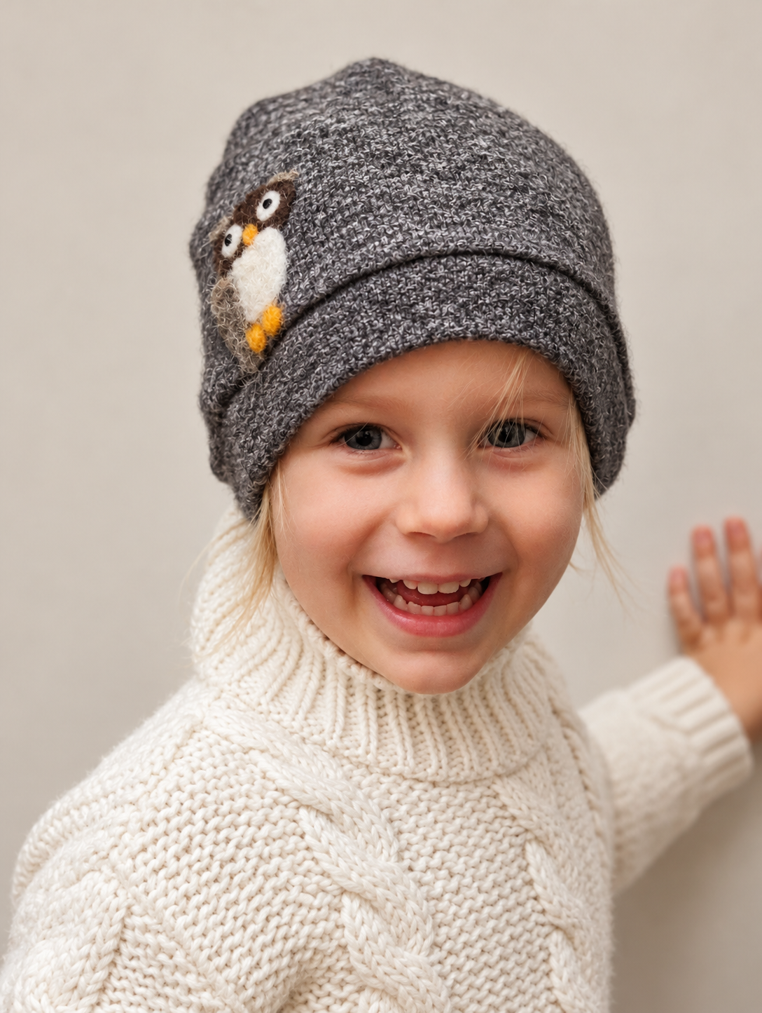 Owl Cashmere Hat - Toddler — Select Your Color