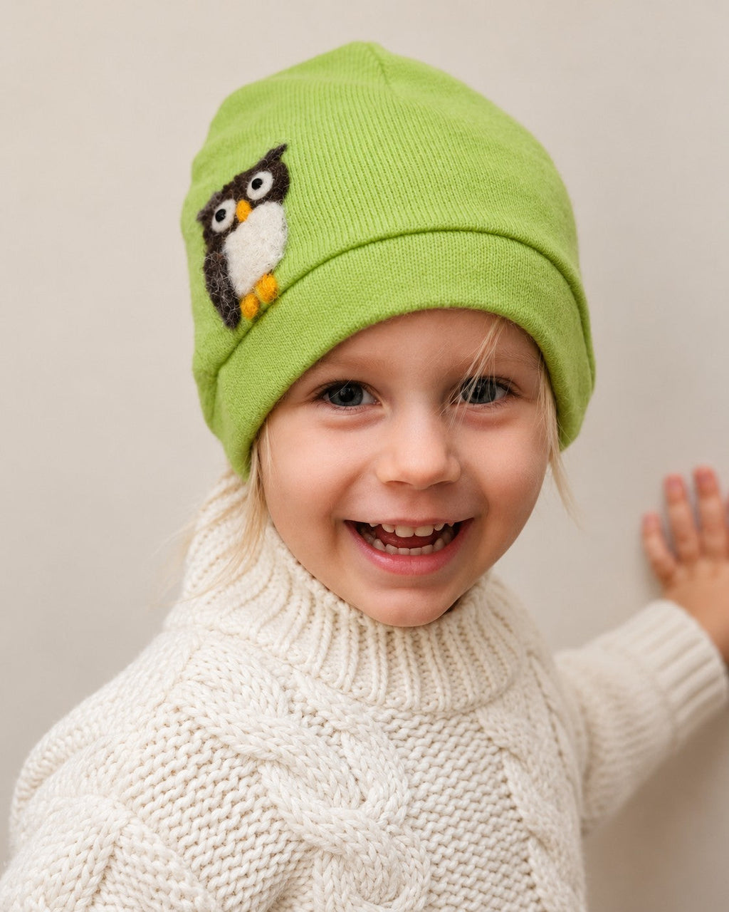 Owl Cashmere Hat - Toddler — Select Your Color