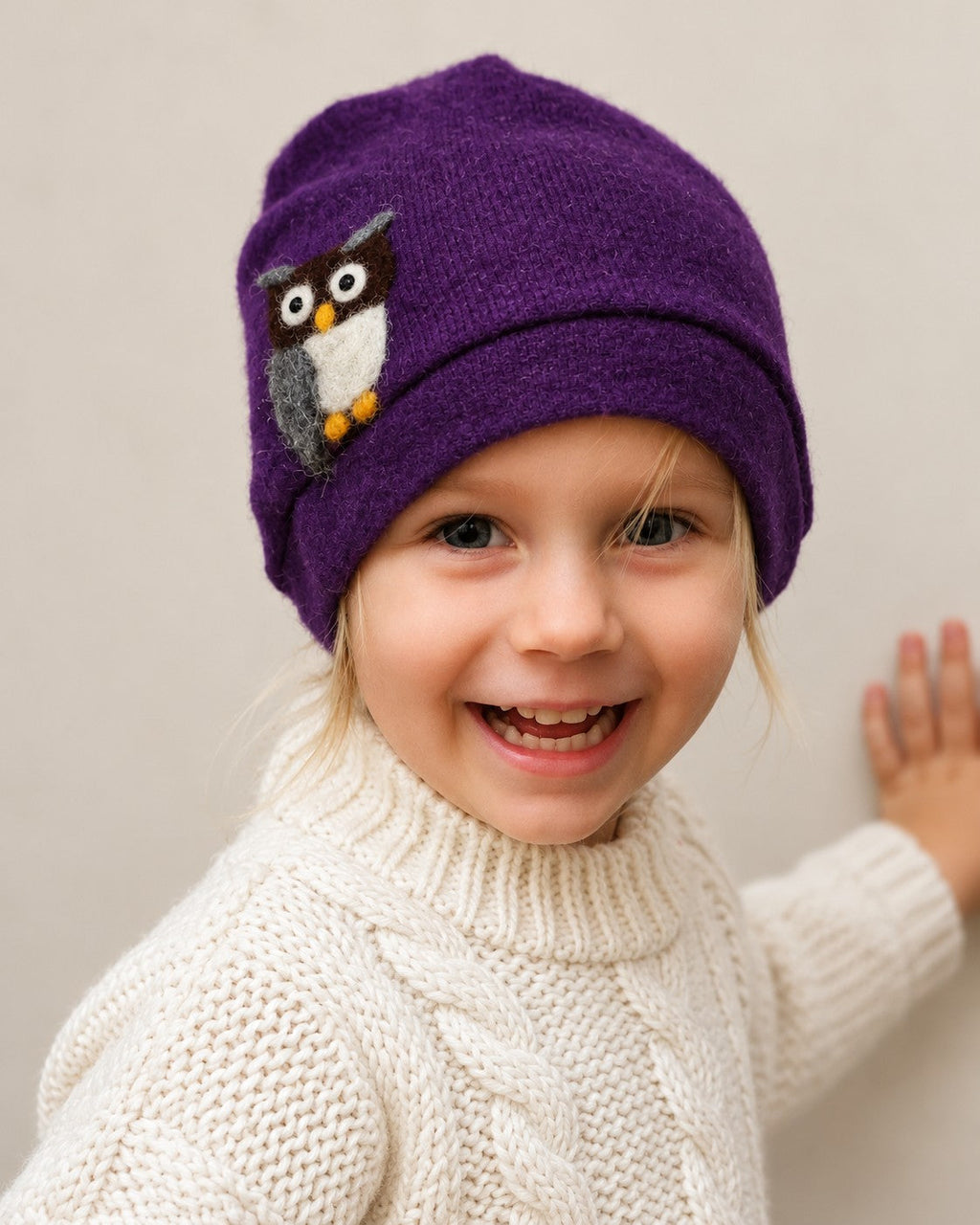 Owl Cashmere Hat - Toddler — Select Your Color