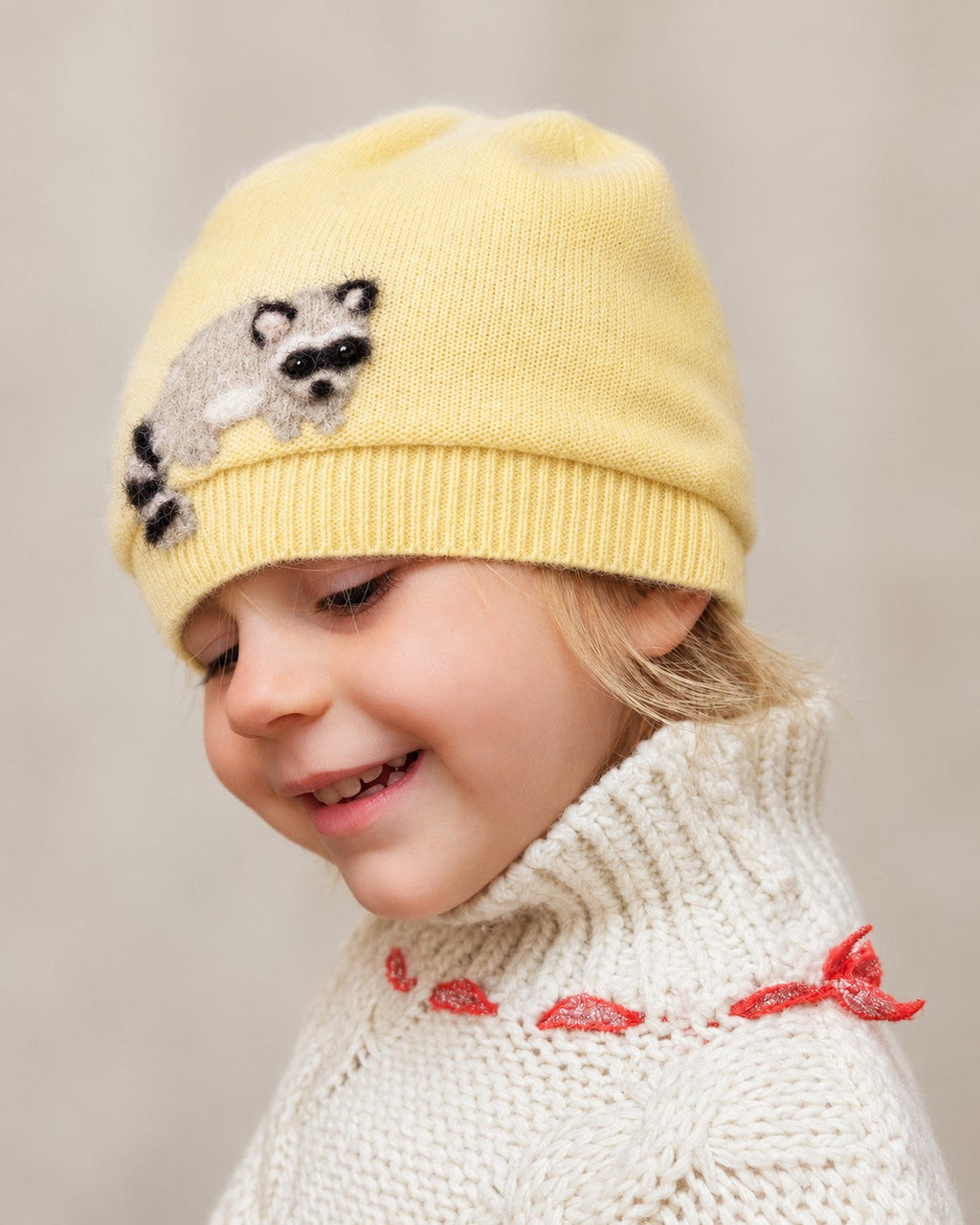Raccoon Cashmere Hat - Toddler — Select Your Color