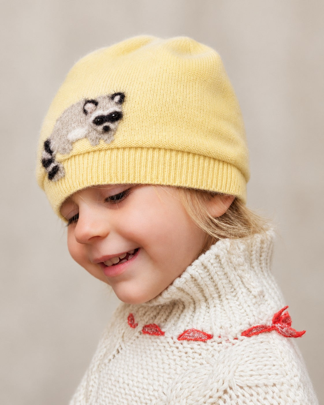 Raccoon Cashmere Hat - Toddler — Select Your Color