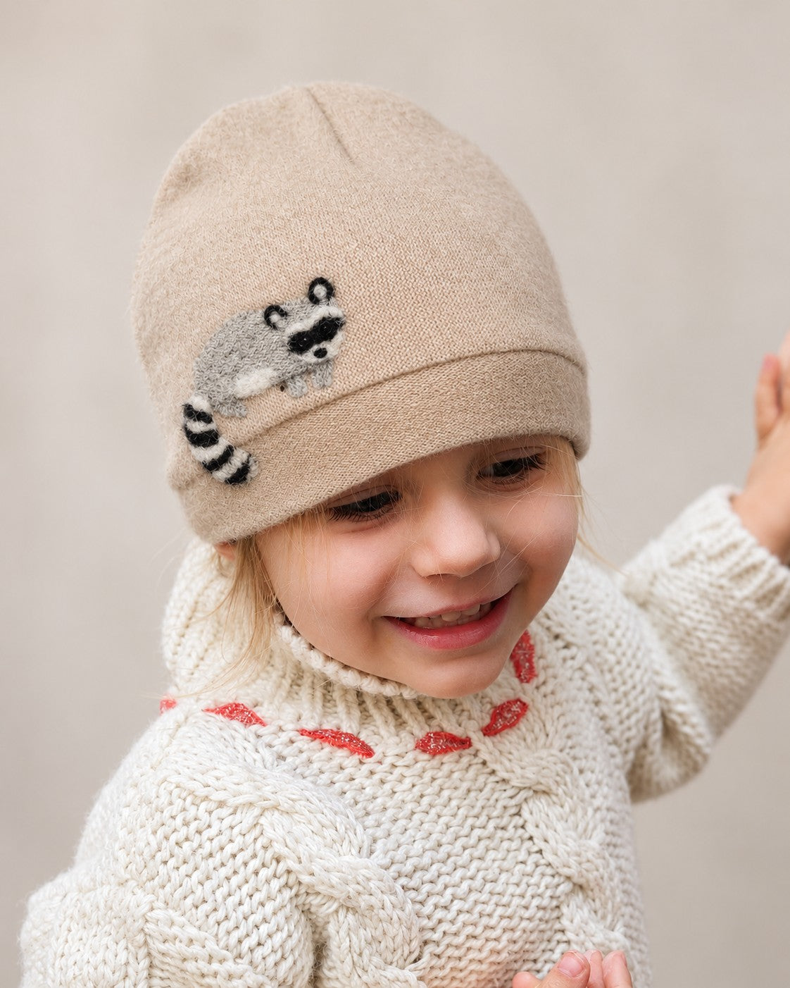 Raccoon Cashmere Hat - Toddler — Select Your Color