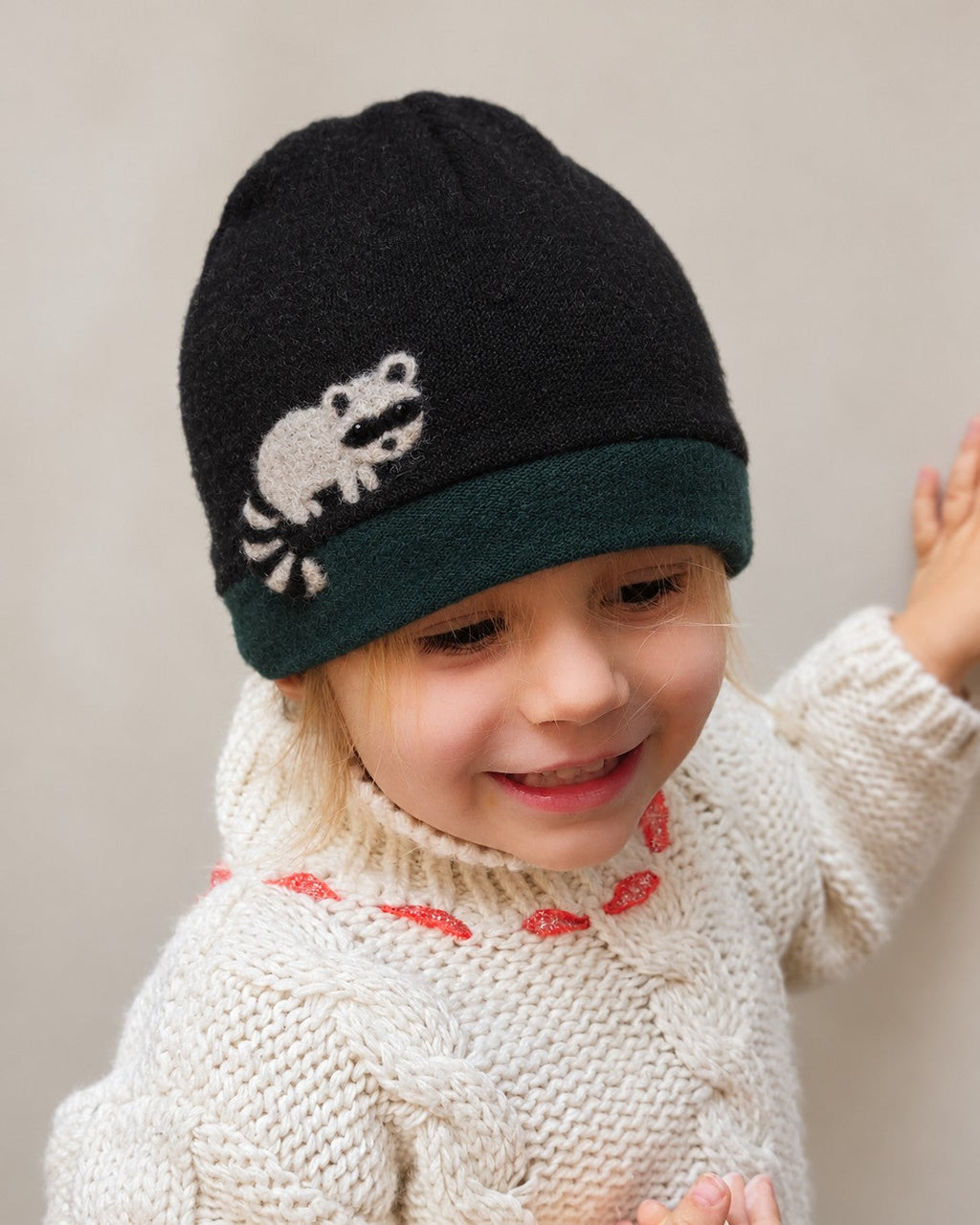 Raccoon Cashmere Hat - Toddler — Select Your Color