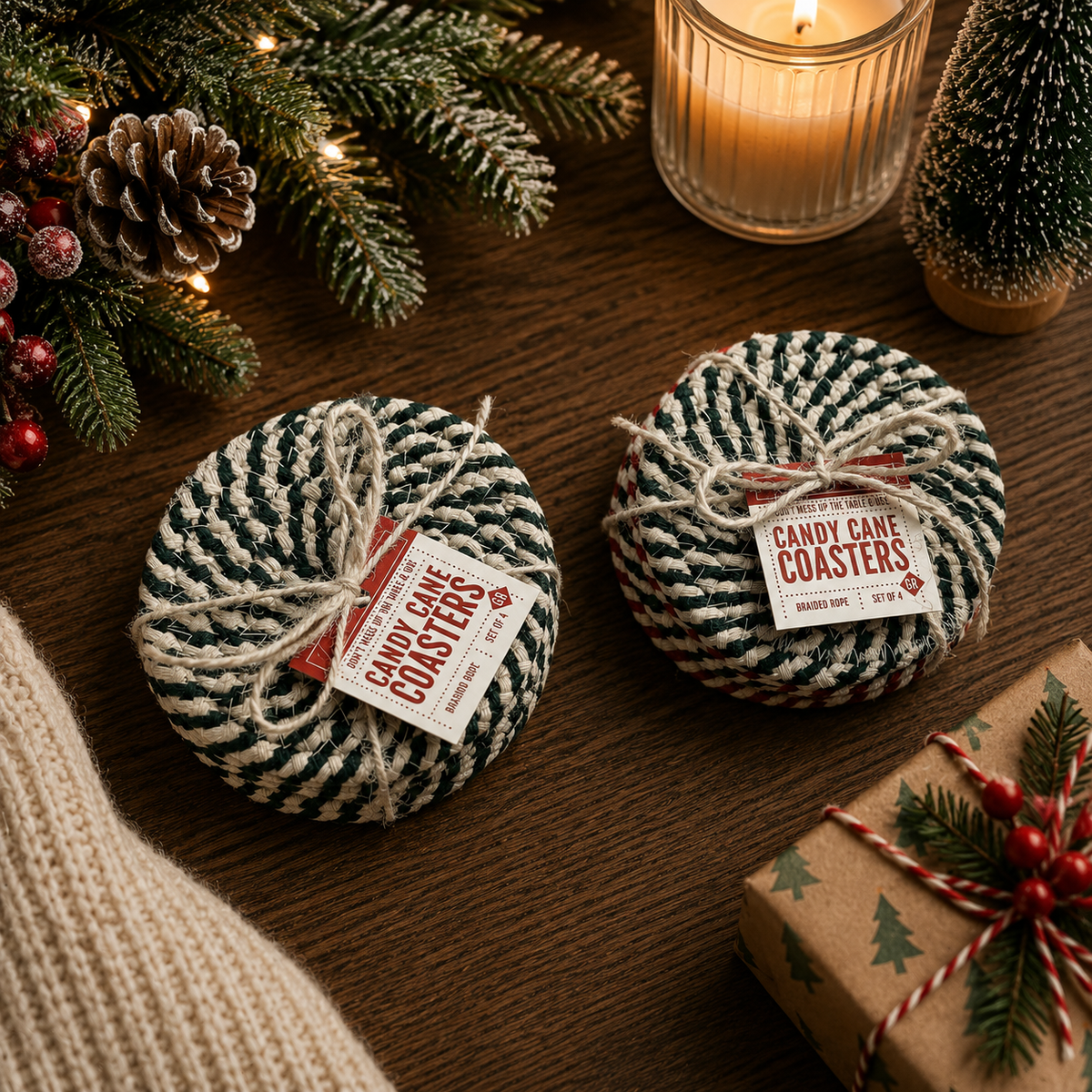 Candy Cane Coaster PRE-ORDER — Select Your Color