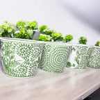 Hand-Painted Porcelain Mini Green Cachepots— Select Your Design
