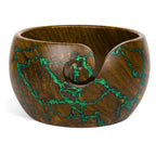 Handcrafted Rosewood Yarn Bowl with Unique Resin Accents — Choose Your Color