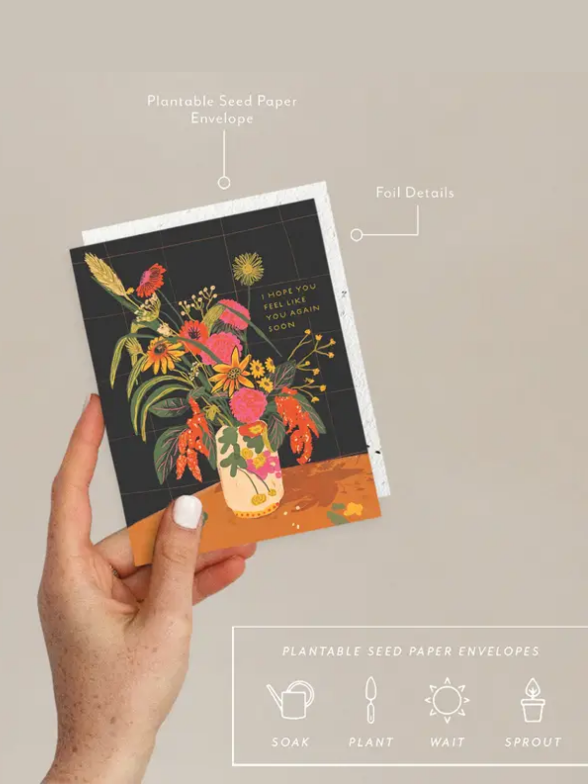 Vase Still Life - Seeded Get Well Card with PLANTABLE seed paper envelope