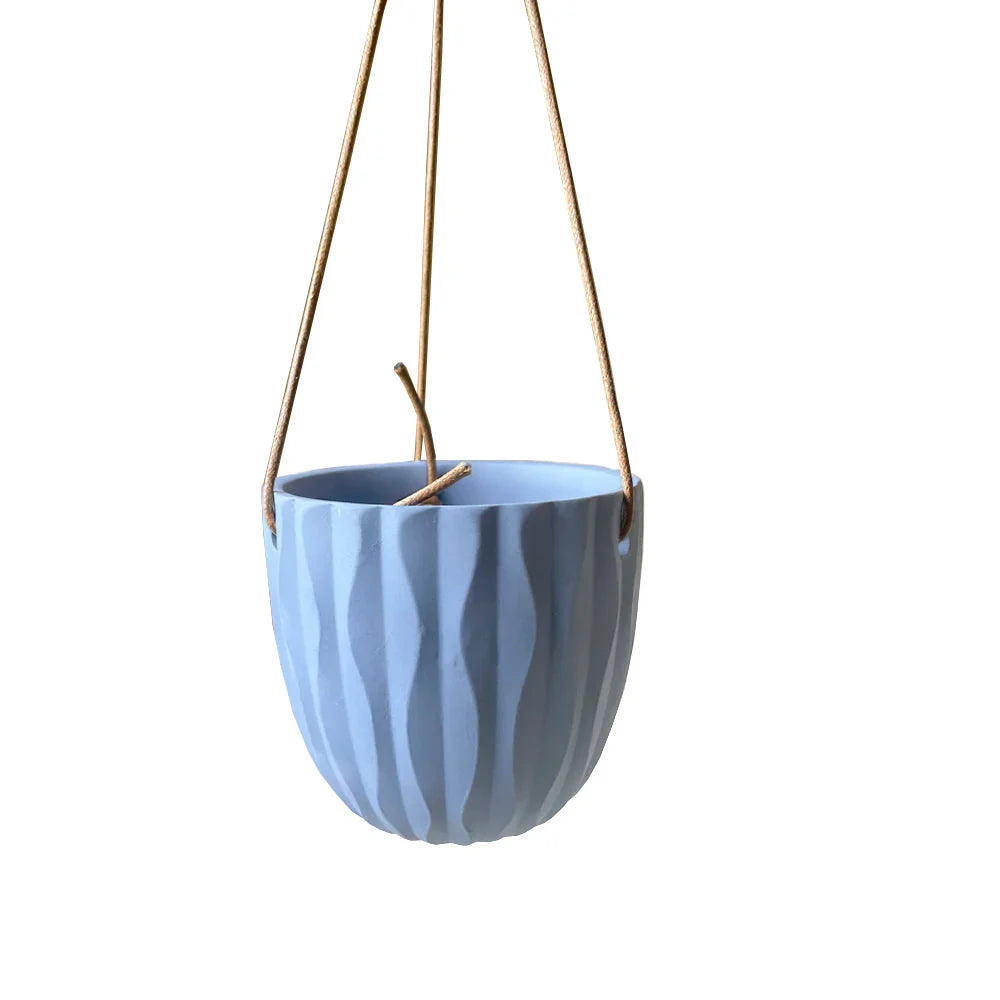 Virago Modern Hanging Planter - Waves — Select Your Color