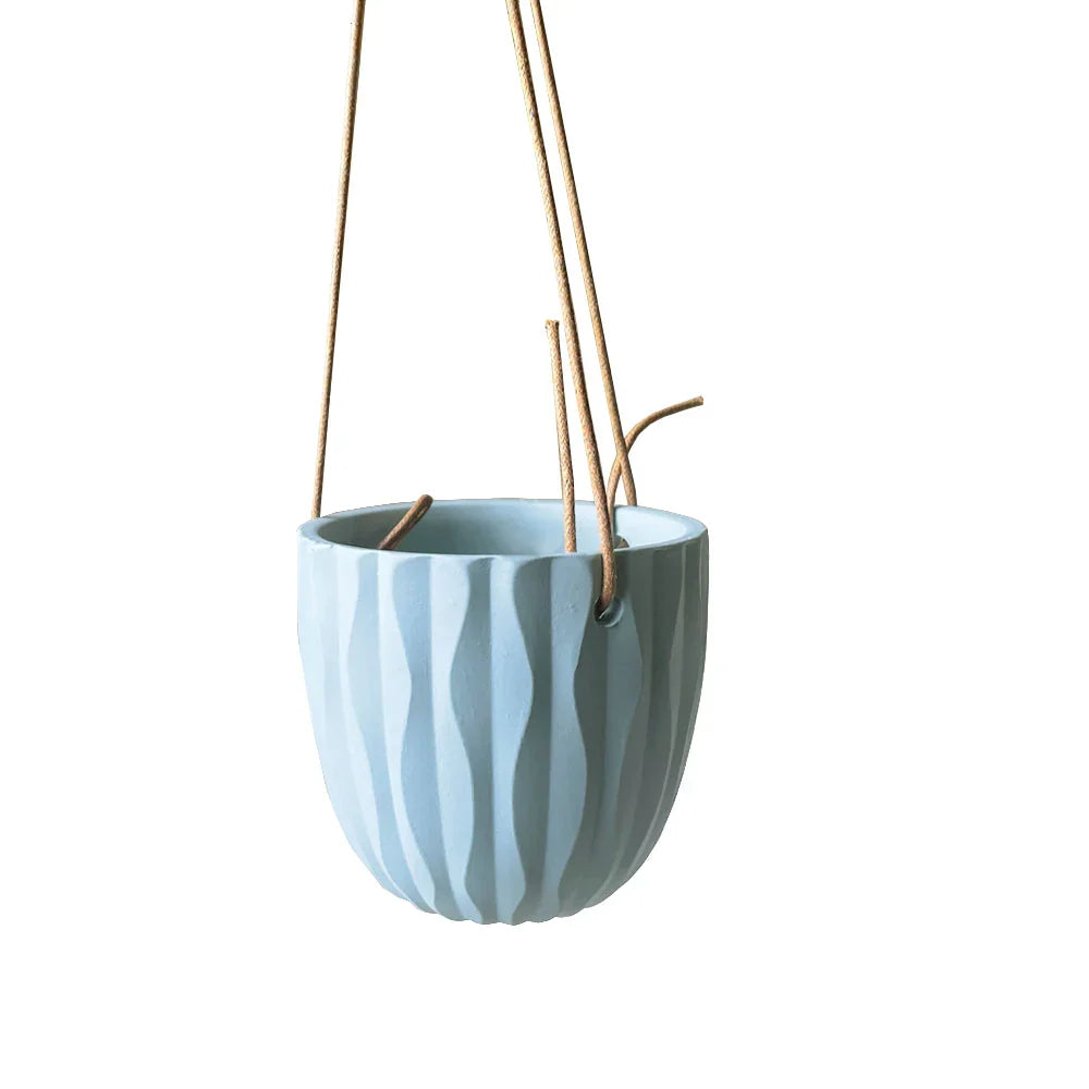 Virago Modern Hanging Planter - Waves — Select Your Color