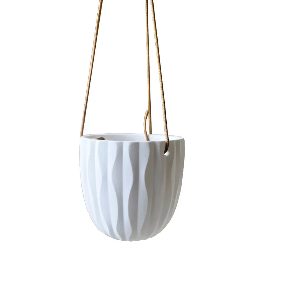 Virago Modern Hanging Planter - Waves — Select Your Color