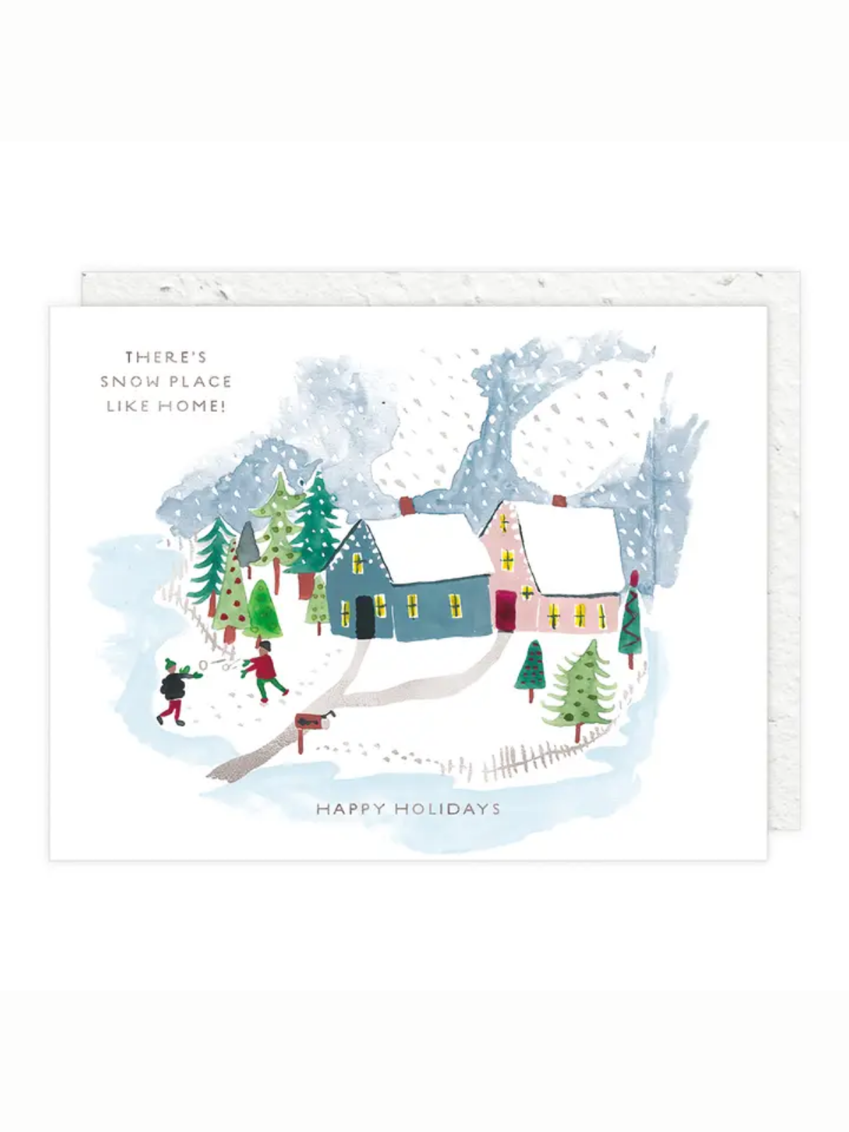 Winter Houses - Seeded Holiday Card with PLANTABLE seed paper envelope