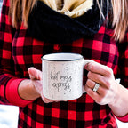 Limited Edition "Hot Mess Express" Black Rim Campfire Style Mug