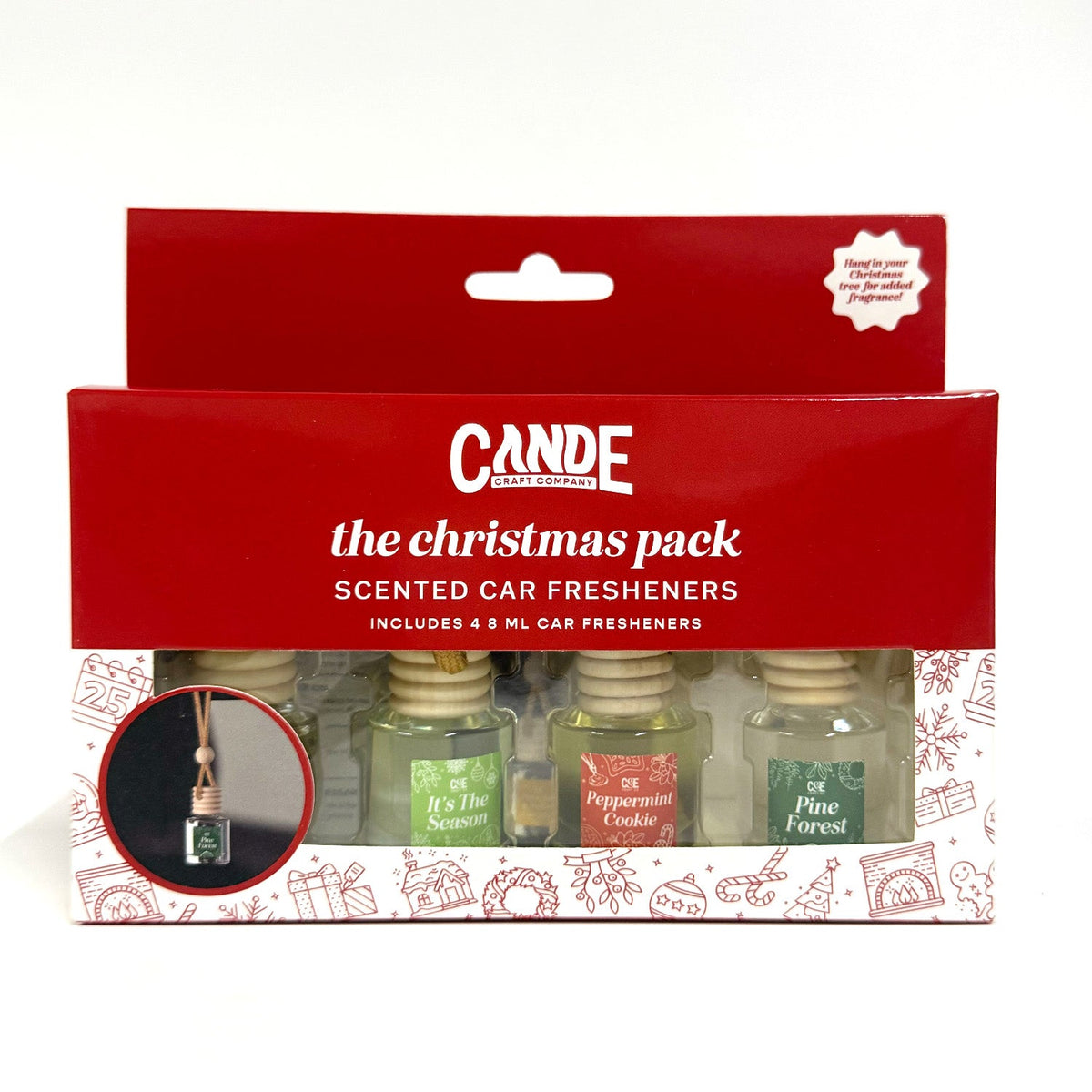 Four-Pack Hanging Refillable Car Freshener Diffusers Bundle — Choose Your Scent Pack