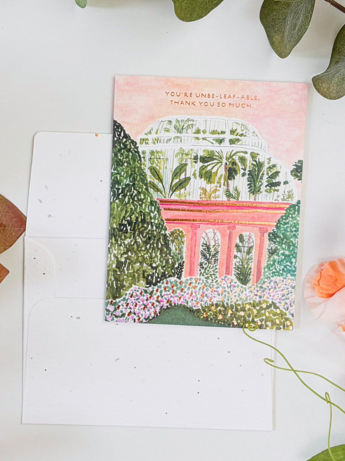 You're Unbe-leaf-able - Seeded Thank You Card with PLANTABLE seed paper envelope