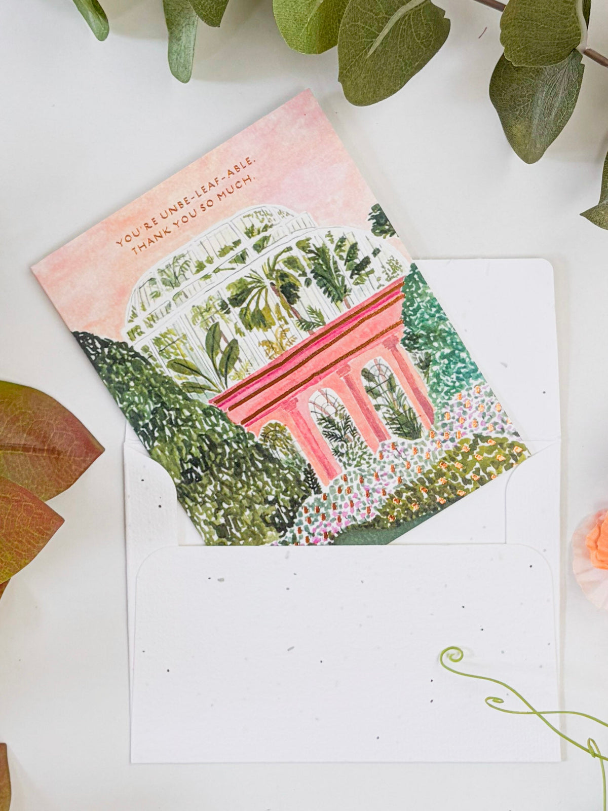 You're Unbe-leaf-able - Seeded Thank You Card with PLANTABLE seed paper envelope