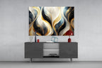 Elegant Gold Swirls on Glass Wall Art