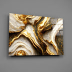 Elegant Gold Veins Marble Glass Wall Art