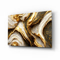 Elegant Gold Veins Marble Glass Wall Art