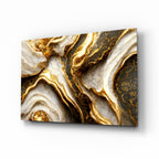 Elegant Gold Veins Marble Glass Wall Art