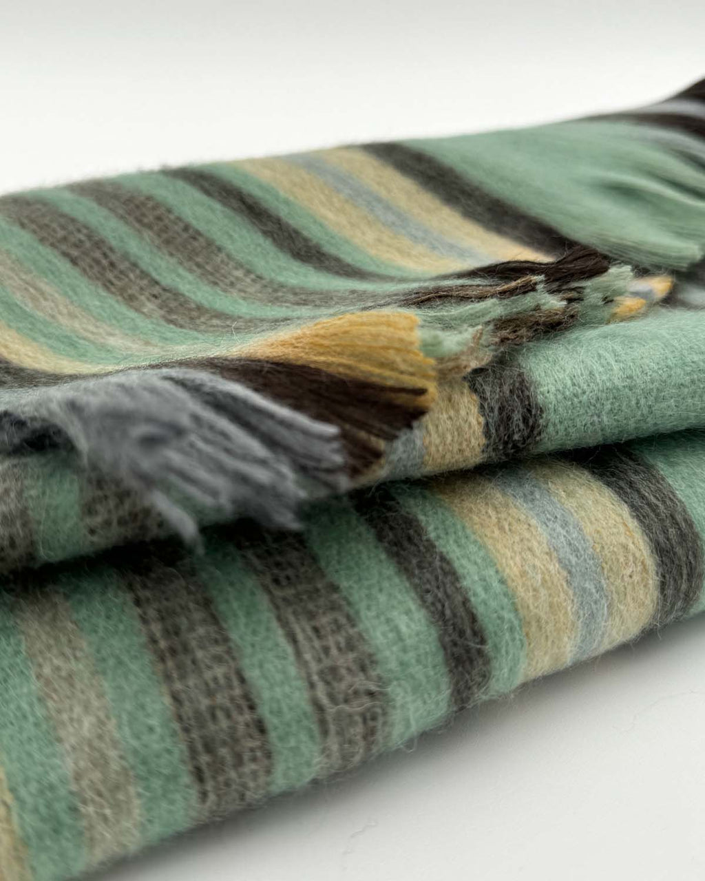 Brushed Alpaca Striped Scarf — Select Your Color